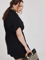 Simply Be Black Button Through Playsuit - Image 2 of 4