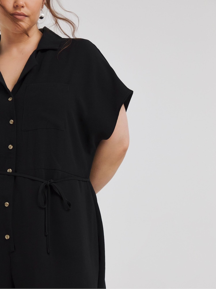 Simply Be Black Button Through Playsuit - Image 4 of 4