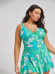 Simply Be Blue Magisculpt Lose Up To An Inch Swimdress - Image 1 of 4