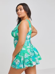 Simply Be Blue Magisculpt Lose Up To An Inch Swimdress - Image 2 of 4