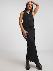 Simply Be Black Textured Tube 100% Cotton Skirt - Image 1 of 8