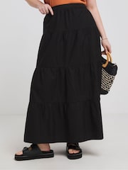 Simply Be Black Textured Tube 100% Cotton Skirt - Image 7 of 8