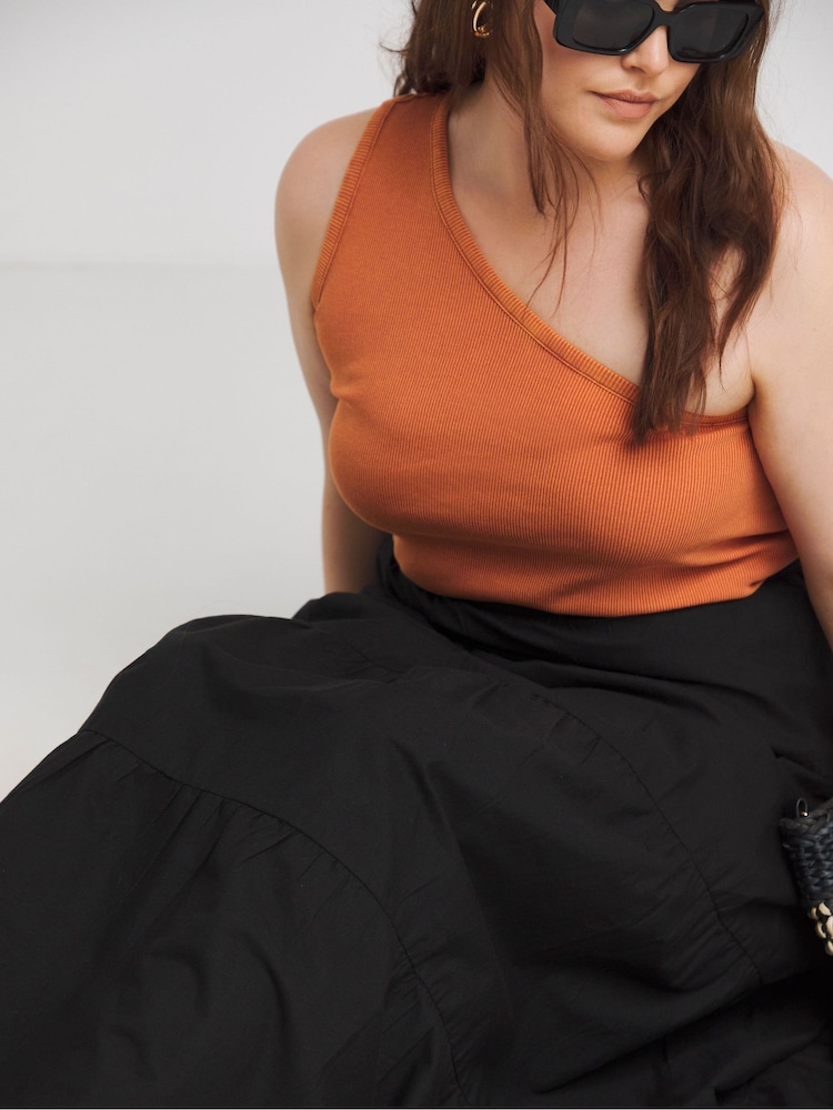 Simply Be Black Textured Tube 100% Cotton Skirt - Image 8 of 8