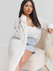 Simply Be White Longline Crinkle Shirt - Image 3 of 3