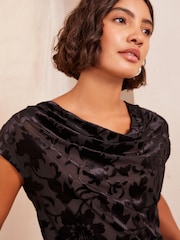 Friends Like These Black Cowl Neck Devore Polka Dot Top - Image 2 of 4