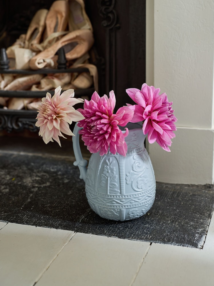 Shabby Chic by Rachel Ashwell® Blue Embossed Textured Jug Vase - Image 1 of 5 Shabby Chic by Rachel Ashwell® Blue Embossed Textured Jug Vase - Image 1 of 5