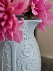 Shabby Chic by Rachel Ashwell® Blue Embossed Textured Jug Vase - Image 3 of 5
