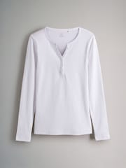 The Set Black/White/Light Grey/Taupe Brown 4 Pack Ribbed Henley Long Sleeve T-Shirts - Image 6 of 9