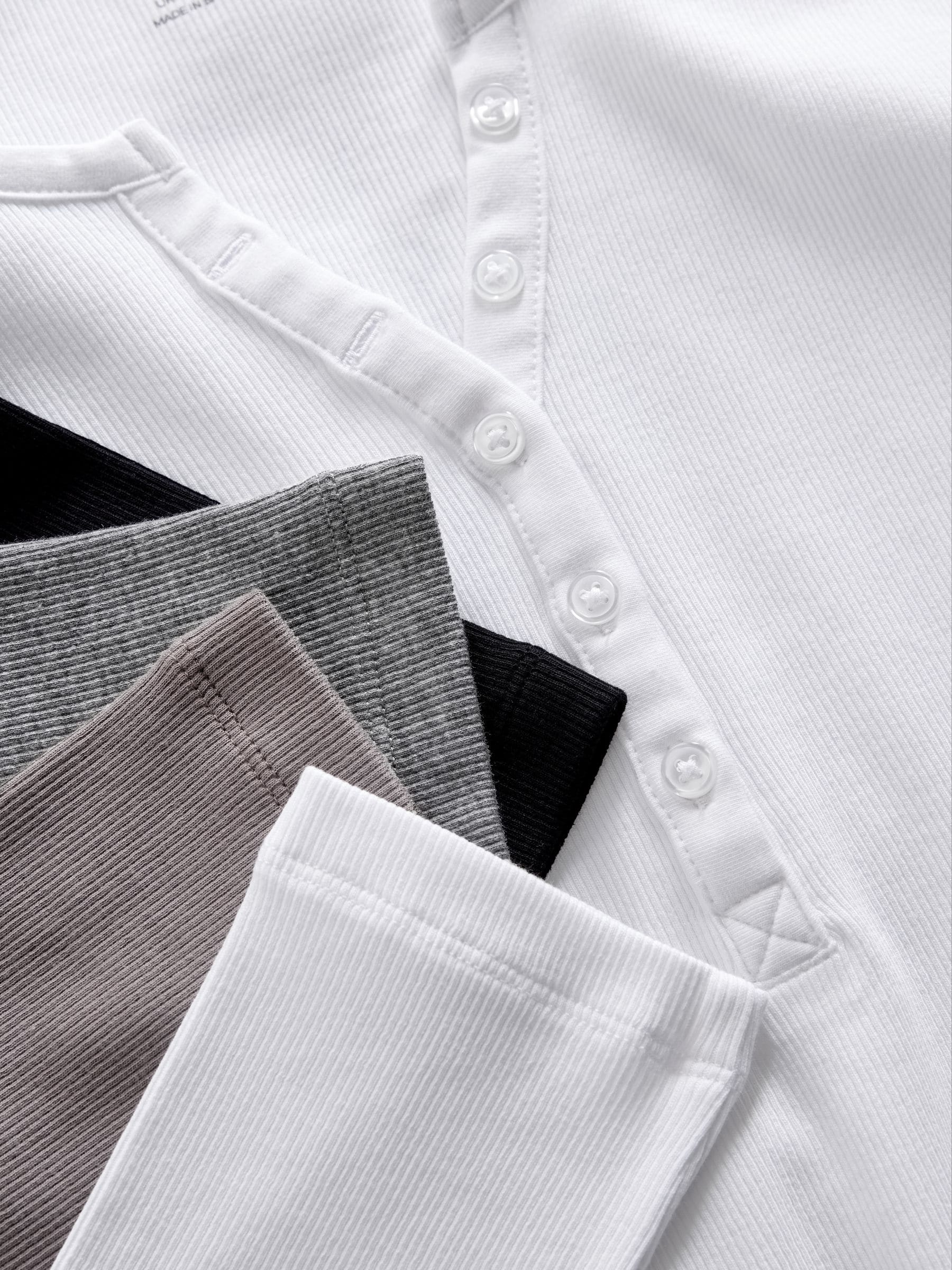 Buy The Set Black/White/Light Grey/Taupe Brown 4 Pack Ribbed