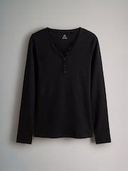 The Set Black/White/Light Grey/Taupe Brown 4 Pack Ribbed Henley Long Sleeve T-Shirts - Image 8 of 9