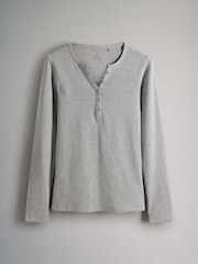 The Set Black/White/Light Grey/Taupe Brown 4 Pack Ribbed Henley Long Sleeve T-Shirts - Image 9 of 9