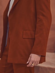 Roestbruin - Tailored Blazer With Linen - Image 4 of 6