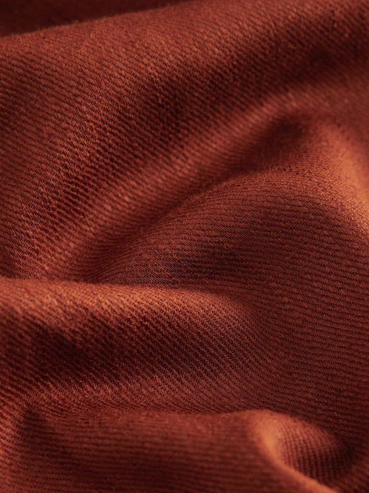 Marron rouille - Pantalon large à dos élastique avec lin - Image 7 of 7