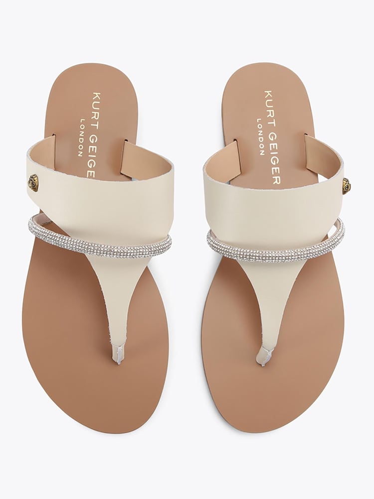 Kurt Geiger London Cream Strand Braid Sandals - Image 1 of 5 Kurt Geiger London Cream Strand Braid Sandals - Image 1 of 5