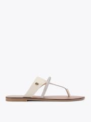Kurt Geiger London Cream Strand Braid Sandals - Image 3 of 5