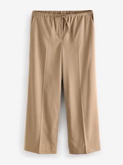 Neutral Drawstring Waist Tie Front Wide Leg Trousers - Image 6 of 8