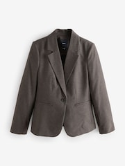Brown Tailored Checked Single Breasted Blazer - Image 5 of 7