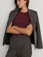 Marrón - Tailored Checked Slim Trousers - Imagen 5 de 8