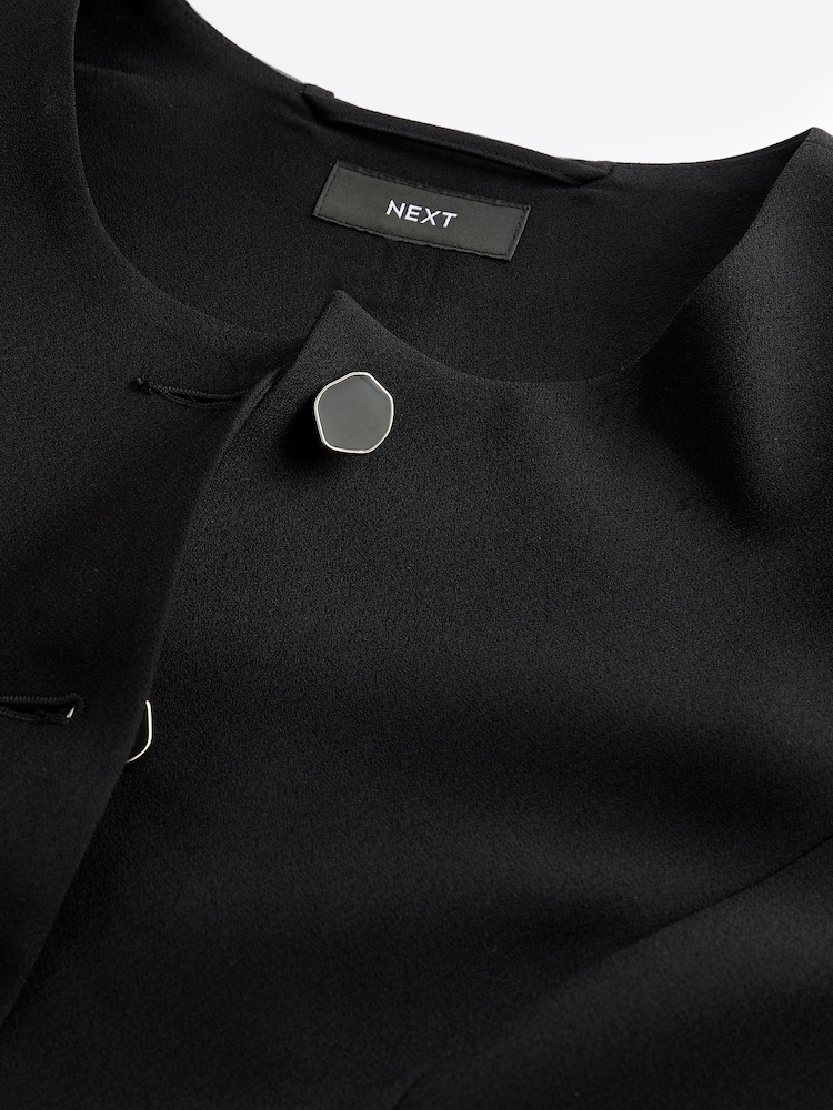 Noir - Button Through Collarless Blazer - Image 6 of 7