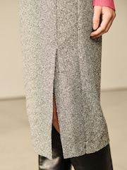 Noir/Blanc - Boucle Mono Textured Pencil Skirt - Image 5 of 8