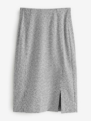 Noir/Blanc - Boucle Mono Textured Pencil Skirt - Image 6 of 8