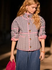 Floral Gingham Print Quilted Reversible Printed Jacket - Image 3 of 5