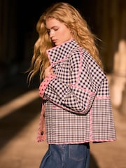 Floral Gingham Print Quilted Reversible Printed Jacket - Image 5 of 5