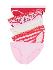 Bonds rožnata črtast; progast 100% Cotton bikini oprijete spodnjice 5 komplet - Slika 1 iz 3
