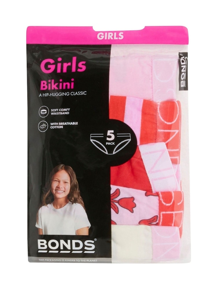 Bonds rožnata črtast; progast 100% Cotton bikini oprijete spodnjice 5 komplet - Slika 3 iz 3