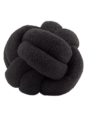 Furn Black Boucle Knot Filled Cushion - Image 2 of 3