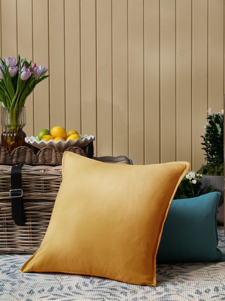 Voyage Maison Ochre Alfesco Oxford Edge Outdoor Cushion - Image 1 of 5