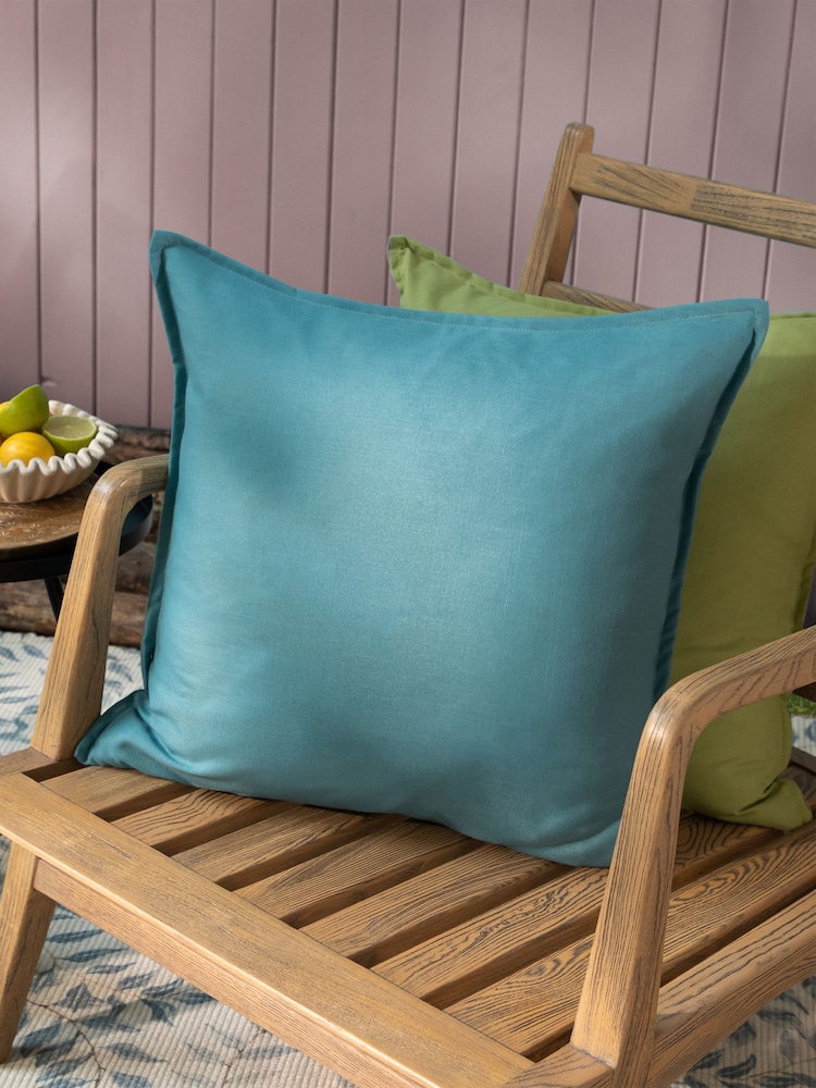 Voyage Maison Teal Alfesco Oxford Edge Outdoor Cushion - Image 1 of 4