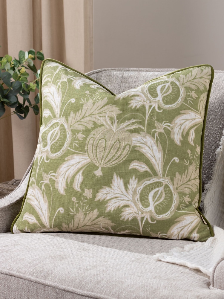 Evans Lichfield Olive Chatsworth Heirloom Piped Cushion - Image 1 of 5