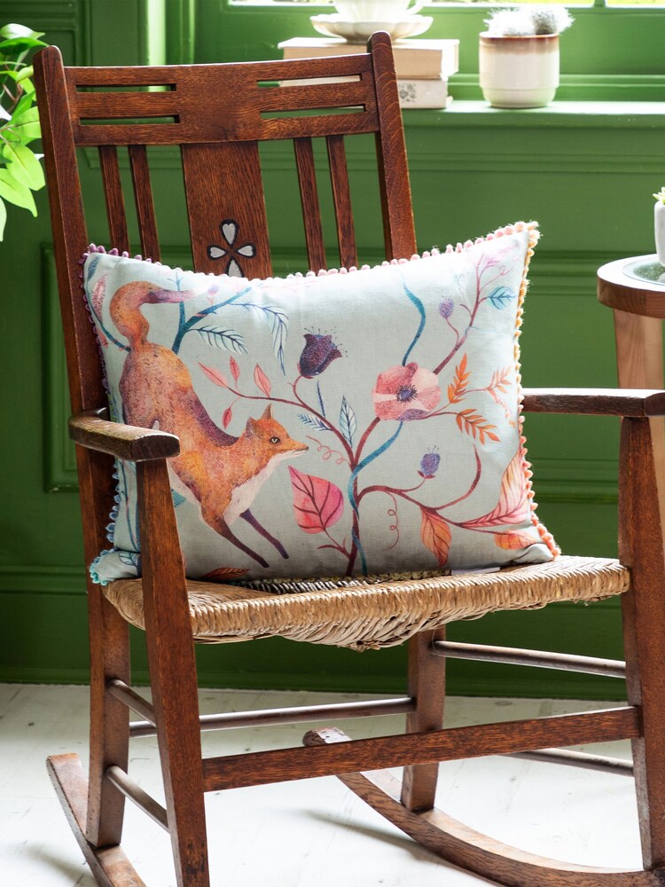 Voyage Maison Robins Egg Frieda Fox Pom Pom Cushion - Image 1 of 3