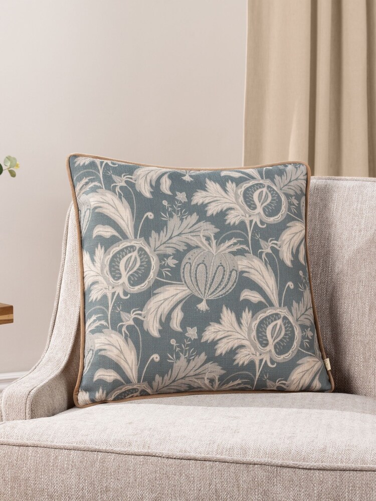 Evans Lichfield Petrol Chatsworth Heirloom Piped Cushion - Image 1 of 5