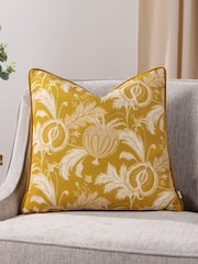 Evans Lichfield Saffron Chatsworth Heirloom Piped Cushion - Image 1 of 5