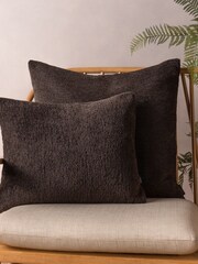 Paoletti Espresso Nellim Boucle Square Cushion - Image 1 of 6