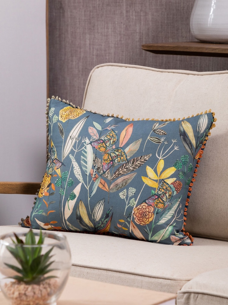 Voyage Maison Twilight Elora Orchard Floral Pom-Pom Cushion - Image 1 of 3