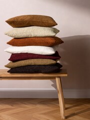 Paoletti Marsala Red Nellim Boucle Square Cushion - Image 5 of 6