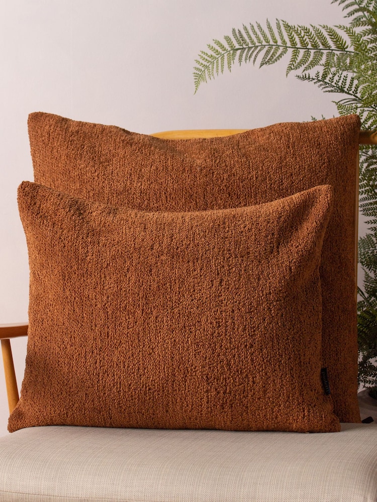 Paoletti Rust Nellim Boucle Square Cushion - Image 1 of 6