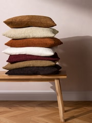 Paoletti Rust Nellim Boucle Square Cushion - Image 5 of 6