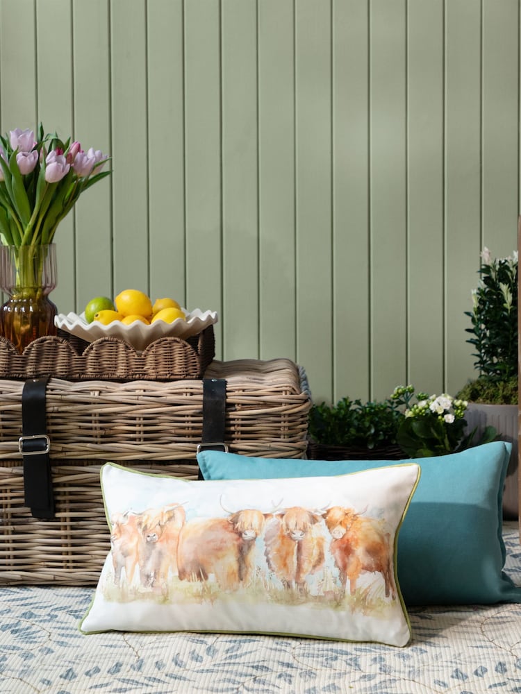 Voyage Maison Orange Highland Cattle Outdoor Cushion - Image 1 of 5