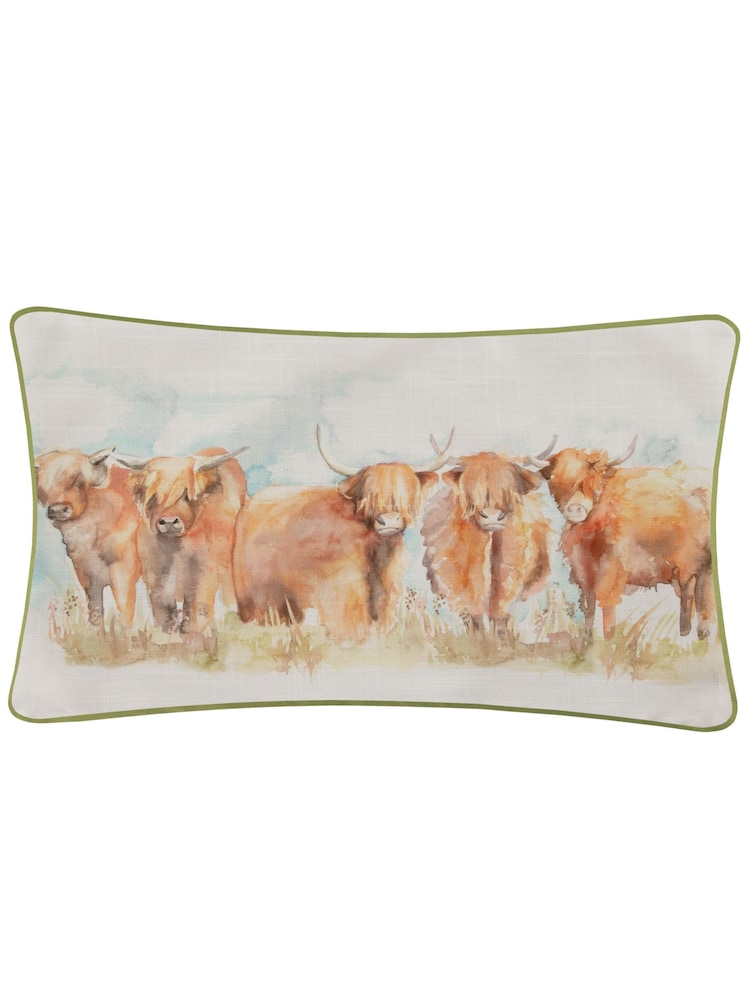 Voyage Maison Orange Highland Cattle Outdoor Cushion - Image 2 of 5