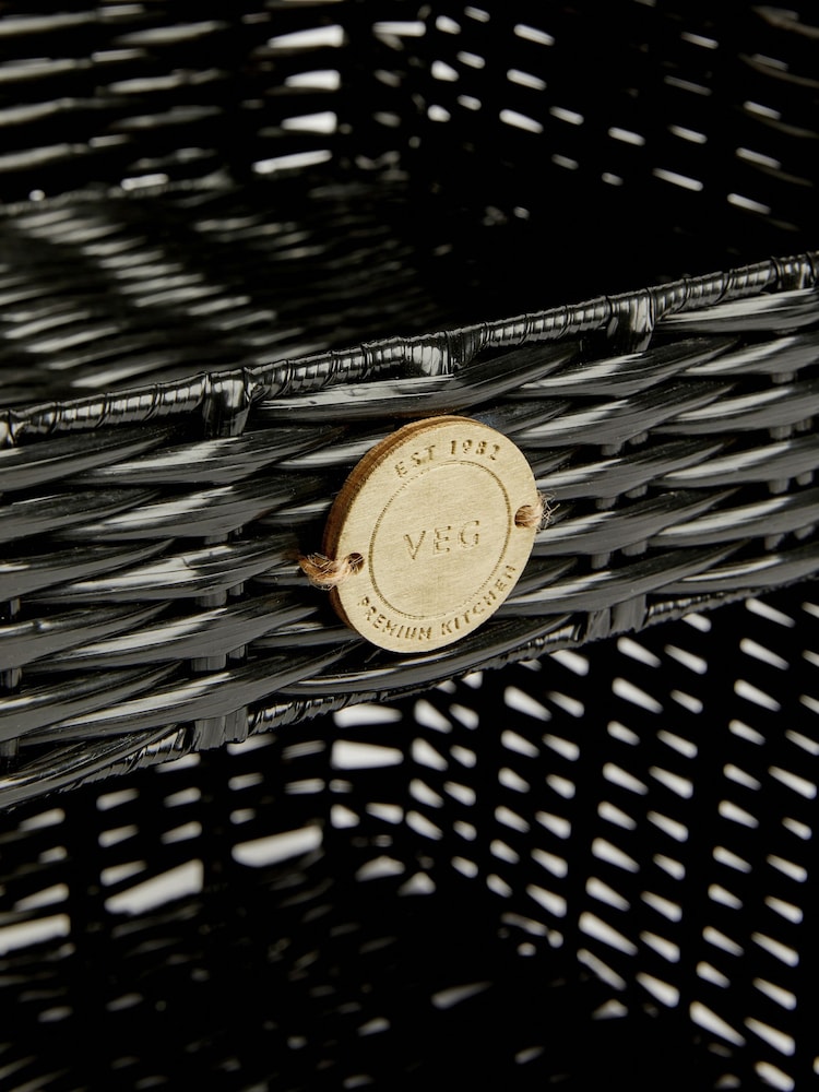 Set of 2 Black Plastic Wicker Kitchen Storage Baskets - Image 6 of 6 Set of 2 Black Plastic Wicker Kitchen Storage Baskets - Image 6 of 6