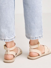 Simply Be Natural Raffia Two Part Flat Sandals in Wide Fit - Image 2 of 4