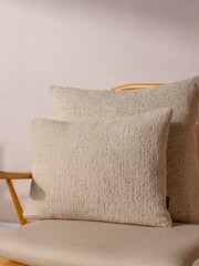 Paoletti Natural Nellim Boucle Rectangular Cushion - Image 1 of 6