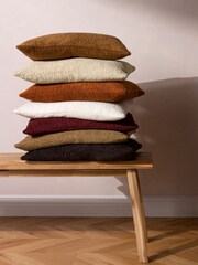 Paoletti Natural Nellim Boucle Rectangular Cushion - Image 2 of 6