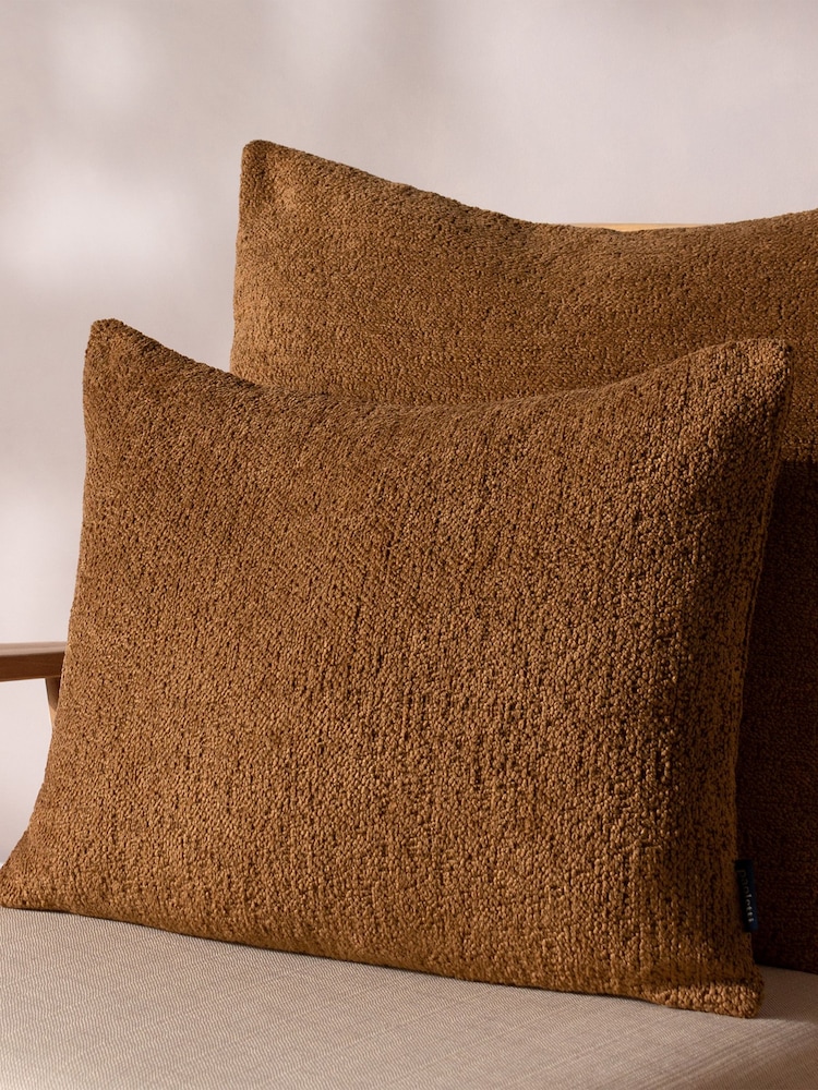 Paoletti Caramel Nellim Boucle Rectangular Cushion - Image 1 of 6 Paoletti Caramel Nellim Boucle Rectangular Cushion - Image 1 of 6
