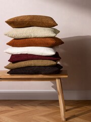 Paoletti Caramel Nellim Boucle Rectangular Cushion - Image 2 of 6