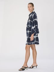 Religion Blue Tunic Shirt Dress With Kimono Sleeves in Bright Floral Print - Image 5 of 6